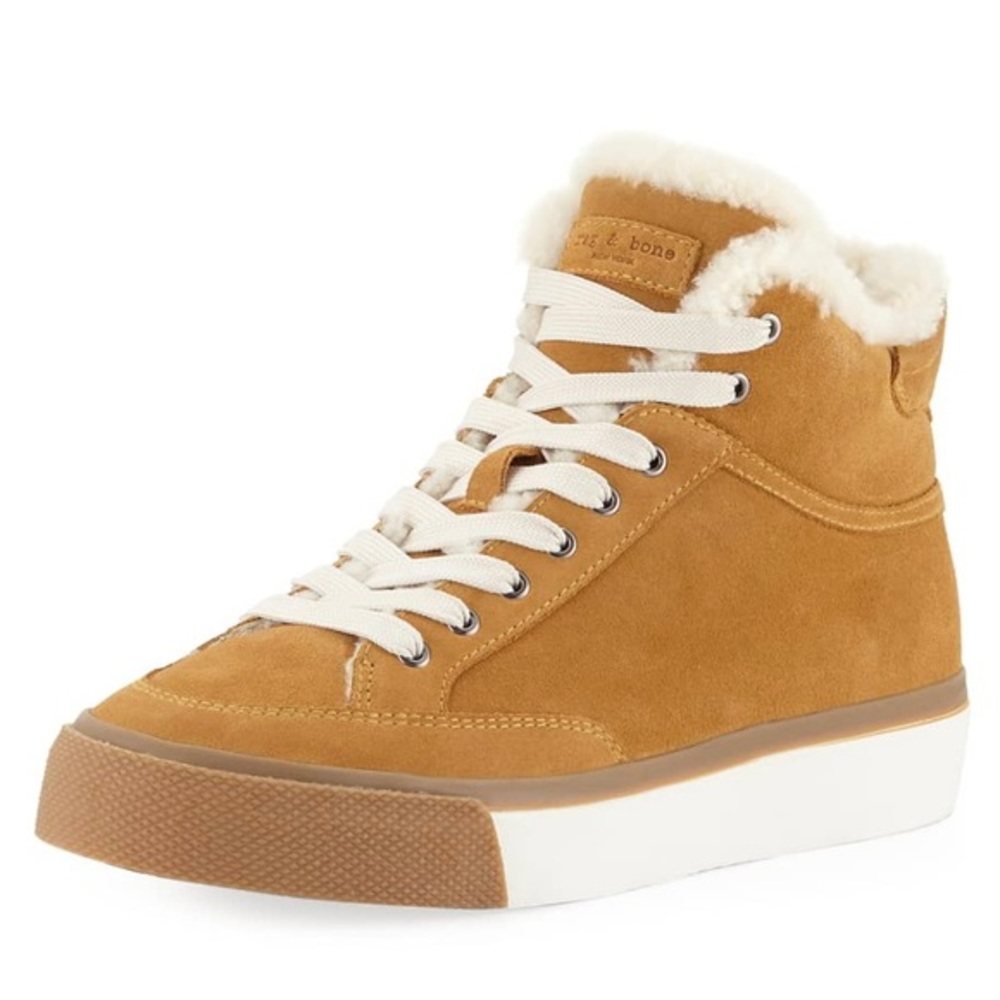 rag & bone Camel Suede High-Top Sneakers